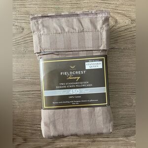 Fieldcrest Luxury Damask Stripe Pillowcases - Brown